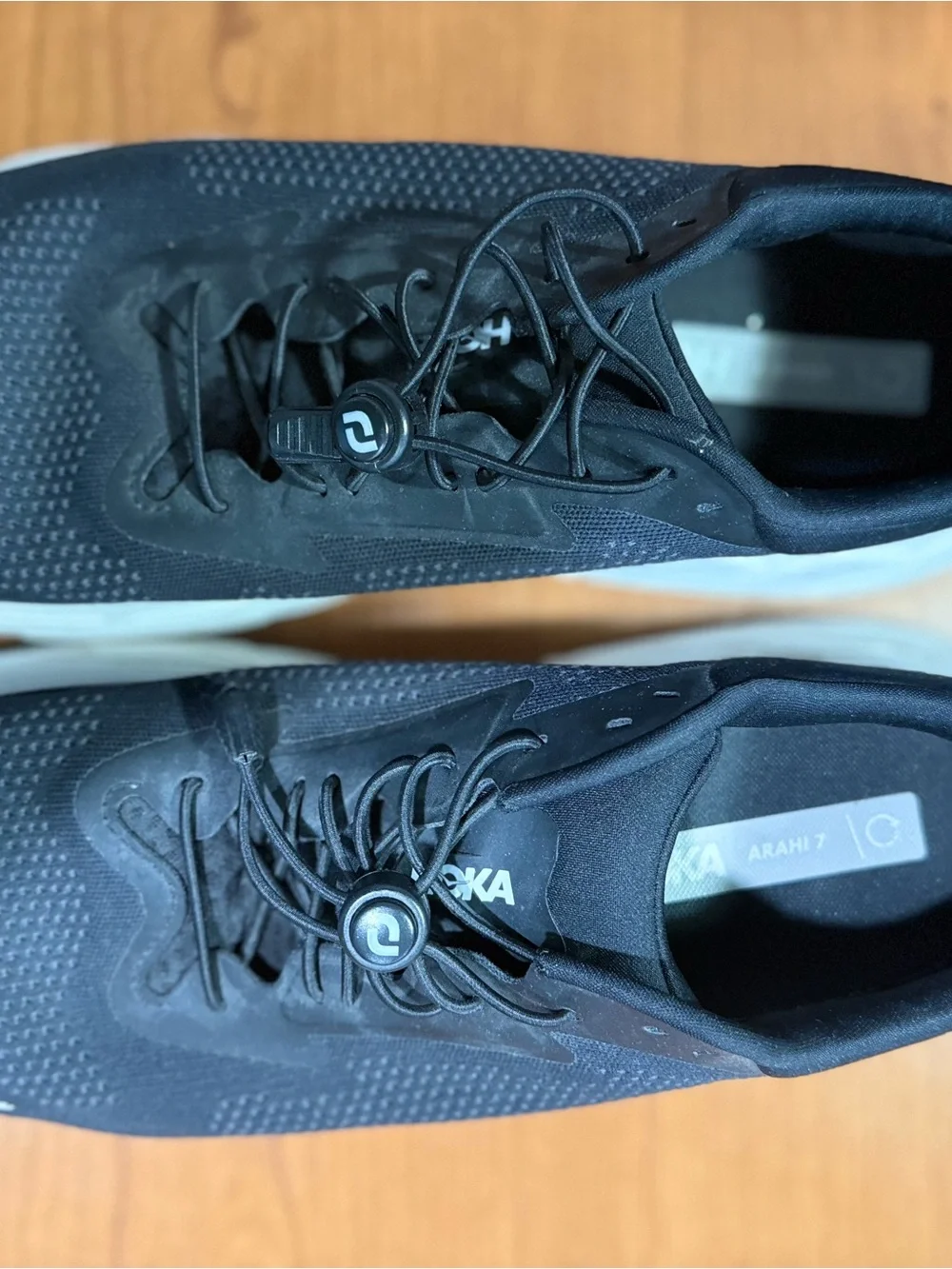 Hoka Men’s Black Athletic Running Shoes with White Midsoles